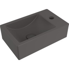 Bocchi Milano Dar Sağ Lavabo 37 cm Mat Antrasit 1419-020-0126