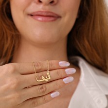 Hom Silver Jewelry 925 Ayar Gümüş Kişiye Özel Isimli Arapça Tasarımlı Kadın Kolye