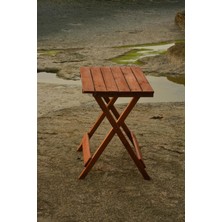 4+1 Bistro Set Mindersiz Ahşap Masa Sandelye Takım