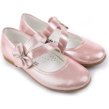 Papuç Sepeti Ortaç 2082 Kız Çocuk Balerin Fiyonk Cırtlı Rugan Babet Ayakkabı