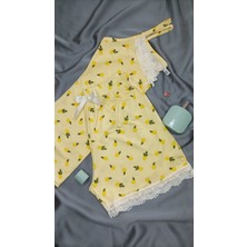 Limon Desenli Şortlu Pijama Takımı