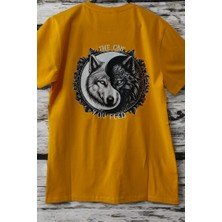 Dükkan 07 Özel Tasarım Kurt Resimli T-Shirt Ön Arka Baskılı