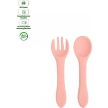 Gülümse Bebek Silikon Beslenme Seti Silikon Vakumlu Kapaklı Mama Kasesi , Silikon Önlük, Çatal ve Kaşık