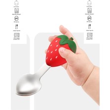 Silikon Vakumlu Mama Tabağı, Silikon Saplı Çelik Uçlu Çatal ve Kaşık
