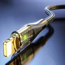 Büro Ev Ofis Telefonu Için LED Işık Uçlu Sağlam Ip Kablolu USB To Lightning Hızlı Şarj Kablosu