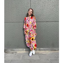 Çiçekli Maxi Elbise