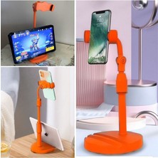 Masa Üstü Tablet ve Telefon Tutucu Plastik Aparat Turuncu Telefon Standı