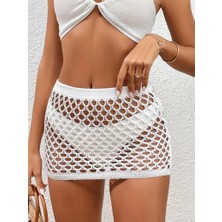 Ag Shoppings Kadın Delikli Triko Mini Etek