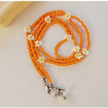 Turuncu Kum Boncuk Papatya Gözlüklü Aksesuari