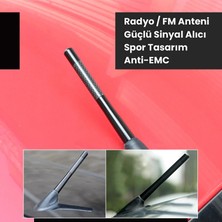 Audi Q7 Uygun Siyah Karbon Fiber Desenli Çubuk Anten Oto Radyon Anteni Am Fm Spor Tip Kısa Anten