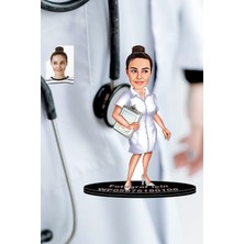 Kişiye Özel Doktor Karikatürlü 3D Ahşap Biblo,sevgiliye Hediye,doğum Günü Hediyesi,