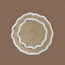 2 Adet 35  cm  El Işi Çift Renk Jüt Hasır Pamuklu Supla(As)