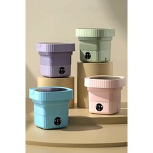 Katlanır Mini Çamaşır Makinesi Pembe Taşınabilir Retro Silikon Çorap Iç Çamaşırı Yıkayıcı 10 Lt