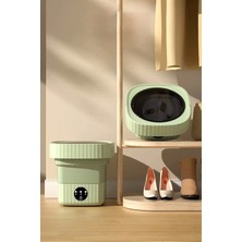 Katlanır Mini Çamaşır Makinesi Pembe Taşınabilir Retro Silikon Çorap Iç Çamaşırı Yıkayıcı 10 Lt