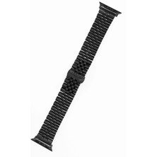 Quse  Jubilee Paslanmaz Çelik Metal Kordon, Apple Watch Series SE/11/10/9/8/7/6/5/3 ile Uyumlu, 42MM/41MM/40MM/38MM, Siyah