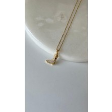Çelik Gold Vintage Taşlı Çizme Model Kolye