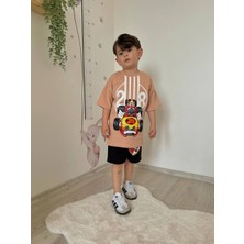 Sacro Kids Yarış Arabası Baskılı  Şort-Tişört Yazlık Erkek Çocuk Takım