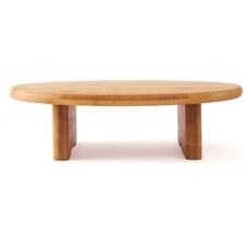 Ayaklı Yuvarlak Kesim Panosu Bambu - Sofra -36CM * 8cm