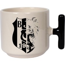 Yebs Design ,Tasarım Atatürk Ve Bjk Kupa Bardak ,Siyah T Kulp Mug, Özel Seramik Bardak , Kişiselleştirilmiş Hediye