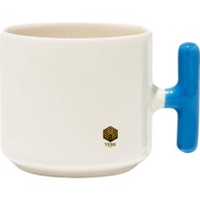 Yebs Design ,Tasarım Mutlu Evlilik Kupa Bardak ,Mavi T Kulp Mug, Özel Seramik Bardak , Kişiselleştirilmiş Hediye