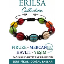 Sertifikalı Karpuz Model Firuze Mercan Havlit Yeşim Taşı Bileklik – Enerji ve Denge