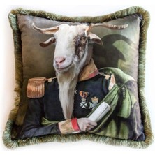 Mr. Goat Kadife Yastık/kırlent (Dolgu Boncuk Elyaf Uluslararası Yıkama ve Solmama Sertifikası)