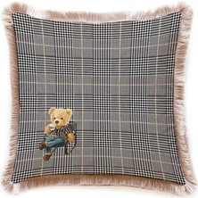 Picniker Teddy 3 Kadife Yastık/kırlent (Dolgu Boncuk Elyaf, Ulusl. Yıkama ve Solmama Sertifikası)
