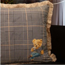 Picniker Teddy 3 Kadife Yastık/kırlent (Dolgu Boncuk Elyaf, Ulusl. Yıkama ve Solmama Sertifikası)