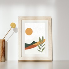 Modern Minimalist Gün Batımı Manzaralı Dijital Poster - Boho Stil Duvar Sanatı