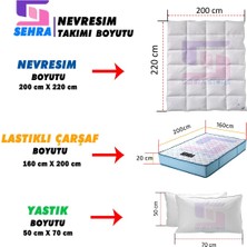 Lüks Dayanıklı Yumuşak Pamuklu Çift Kişilik Nevresim Takımı Seti + Lastikli Çarşaf +2 Yastık Kılıflı