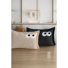 2li Yastık Kılıfı Oxf. Visio Siyah-Kahve