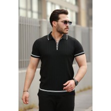 Aruz Moda Erkek Fermuarlı Yakalı Kısa Kollu T-Shirt