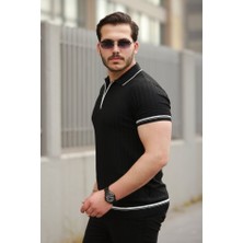 Aruz Moda Erkek Fermuarlı Yakalı Kısa Kollu T-Shirt
