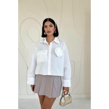 Aruz Moda Pembe Fleto Cepli Poplin Gömlek