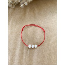 Gerçek Inci Kırmızı Bileklik