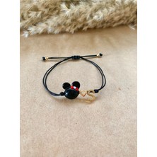 Minnie Mickey Mouse Murano Cam Harf Bileklik
