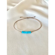 Mavi Küp Kahverengi Ip Bileklik