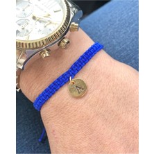 Harfli Mavi Örgü Bileklik