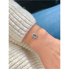 Baget Tektaş Altın Renk Ip Bileklik