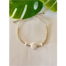 Beyaz Sedef Altın Renk Bileklik