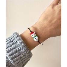 Cam Kardan Adam Yeniyıl Yılbaşı Siyah Bileklik