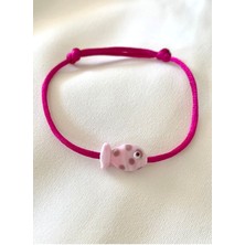 Pembe Murano Cam Boncuklu Fuşya Balık Bileklik