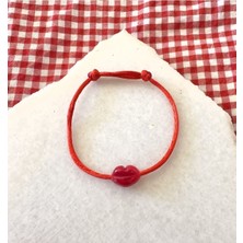 Kırmızı Cam Dudak Bileklik