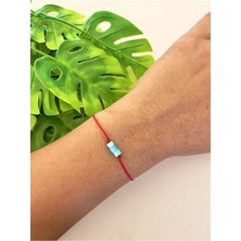 Silindir Sedef Kırmızı Bileklik ( Mavi )