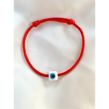 Nazar Boncuklu Küp Kırmızı Ip Bileklik