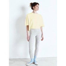 American Vintage Yuvarlak Yaka Düz Bej Kadın T-Shirt OUK02AE25_CREME Anglaı