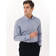 Altınyıldız Classics Slim Fit Düğmeli Yaka Lacivert Erkek Gömlek ACE020252040_LAC