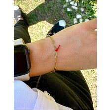 Altın Renk Ince Tırnak Zincir Bileklik