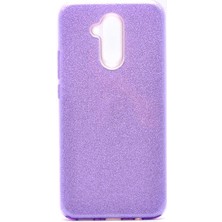 Spia Huawei Mate 20 Lite Kılıf Mor Jade Simli Silikon Kapak  Esnek Ince (Huawei Mate 20 Lite, Mor)