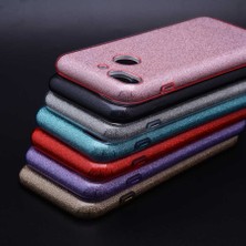 Spia General Mobile 8 Go Kılıf Pembe Jade Simli Silikon Kapak Orijinal Esnek Ince (General Mobile 8 Go, Pembe)